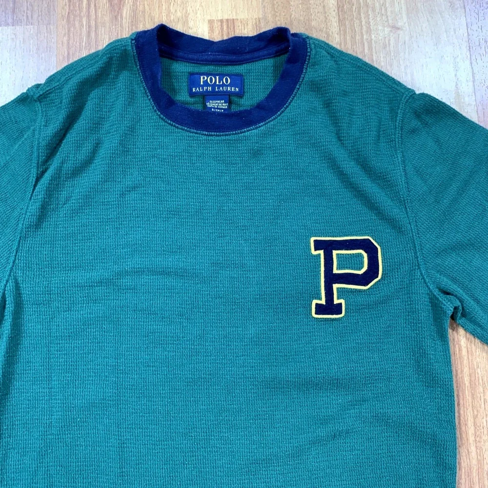 Ralph Lauren Shirt Mens Small S Green Black P Long Sleeve Sleepwear